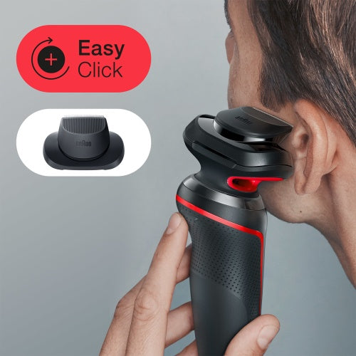 Braun Series 5 51-R1200s Shaver, Black/Red