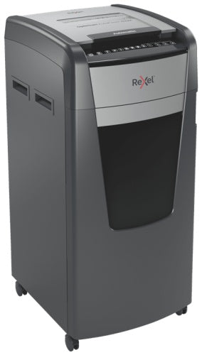 Rexel AutoFeed+ 600M Paper Shredder Micro cut shredding 2x15mm P-5 110L, 55 dB, Grey/Black