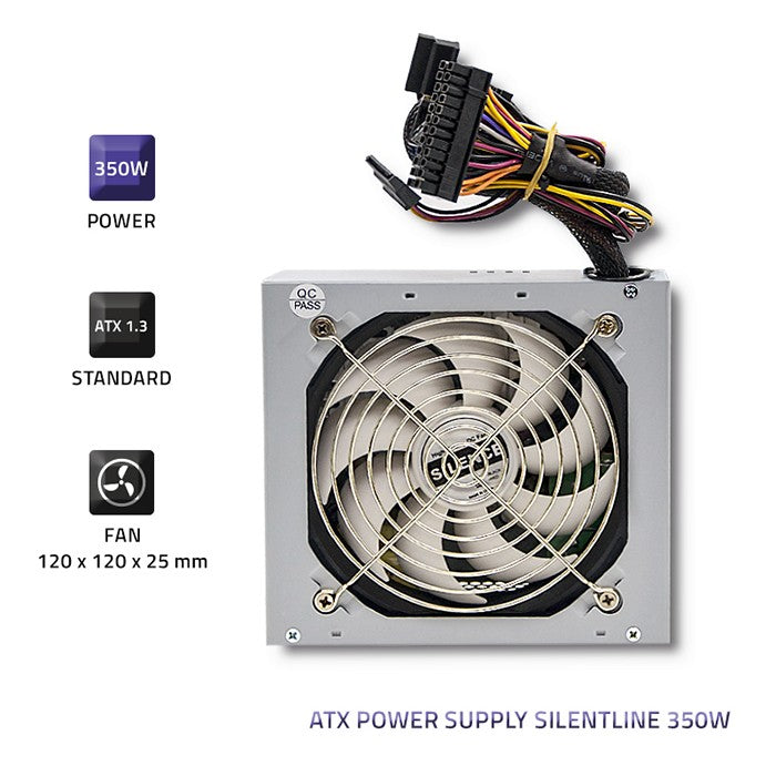 Qoltec ATX power supply SilentLine 350W Techno Group Lithuania