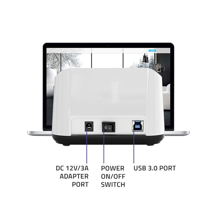 Qoltec HDD SSD 2.5" 3.5" docking station | SATA III | USB 3.0 | Super speed 5Gb/s | with Clonning function