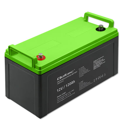 Qoltec Gel Battery | 12V | 120Ah | 34.8kg | Maintenance-free | Professional | LongLife | PV, UPS, camper, boat