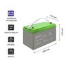Qoltec Deep Cycle Gel Battery | 12V | 100Ah | 30.5kg | Maintenance-free | Professional | LongLife | PV, UPS, camper