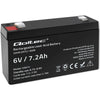 Qoltec AGM battery | 6V | 7.2 Ah | Maintenance-free | Efficient| LongLife | for toys, vehicles