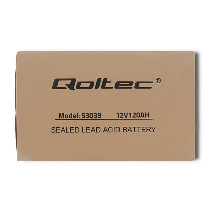 Qoltec AGM battery | 12V | 120Ah | 35.2kg | Maintenance-free | Strong | LongLife | for UPS, RV, boat, heater