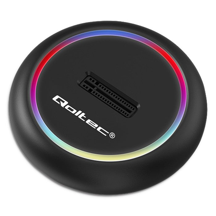 Qoltec M.2 SSD drive docking station | SATA | NVMe | USB-C | 2TB