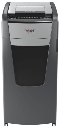 Rexel AutoFeed+ 600M Paper Shredder Micro cut shredding 2x15mm P-5 110L, 55 dB, Grey/Black