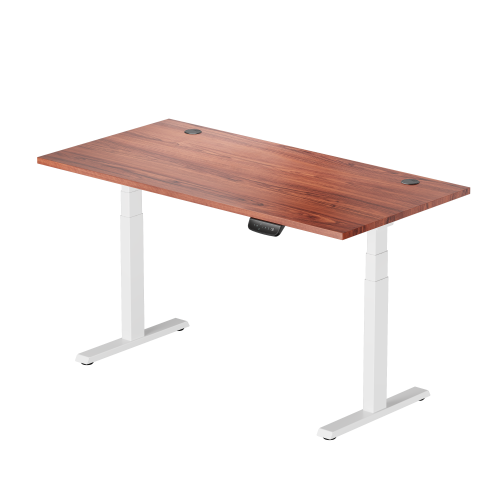 Adjustable Height Table Up Up Thor White, Table top L Dark Walnut