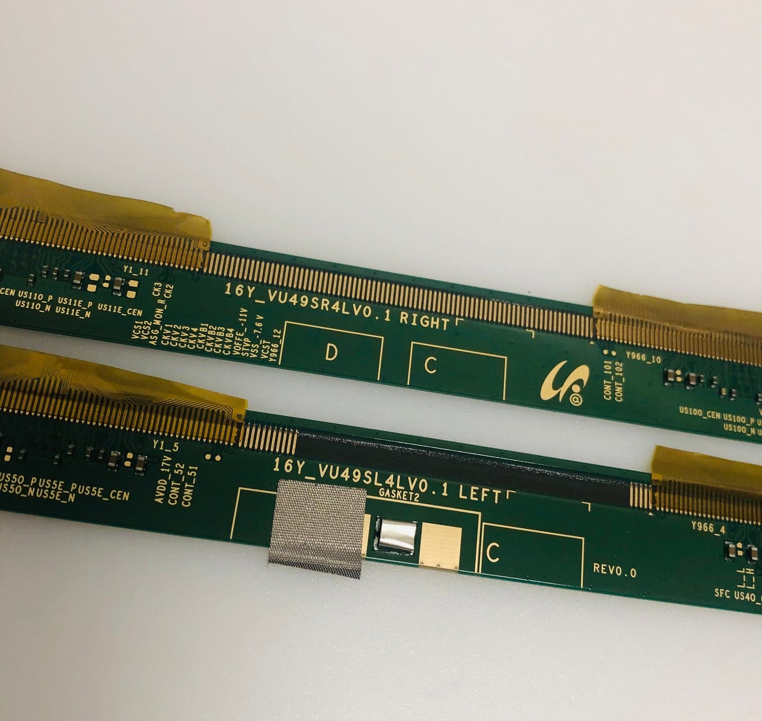 16Y_VU49SR4LV0.1 right & 16Y_VU49SL4LV0.1 left BN96-39044D matrix buffer boards for Samsung QE49Q60RAT