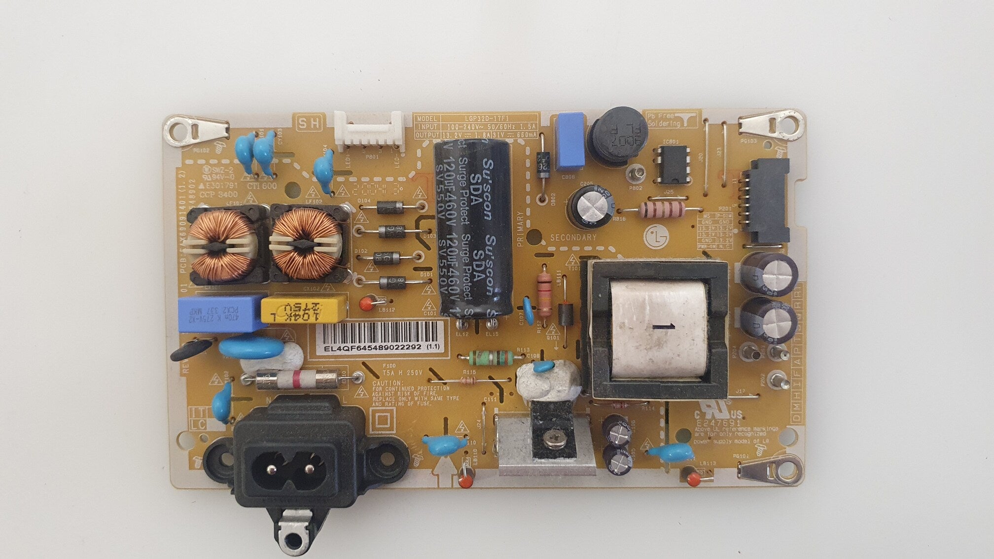 Power Supply (LGP32D-17F1) EAY64548902 LG 32LM620BPUA (defective - for spare parts)