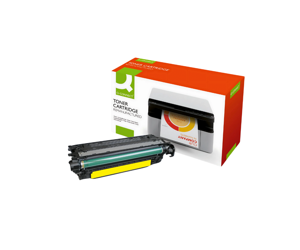 Compatible Q connect yellow toner replacement for HP CE252A
