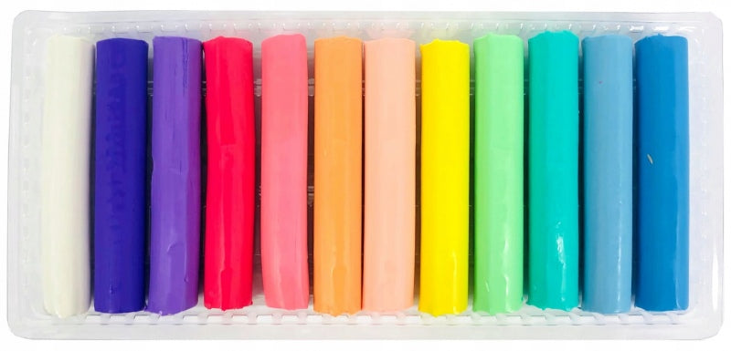 Colorino Pastel plasticine 12 colours round