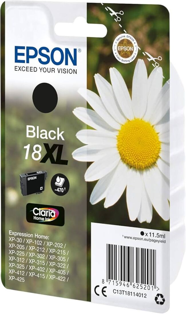 Original Epson 18XL Black High Capacity Ink Cartridge