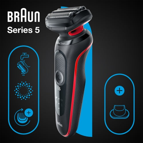 Braun Series 5 51-R1200s Shaver, Black/Red