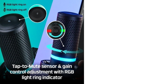 HyperX DuoCast Microphone USB-C, 3.5mm jack, RGB Lighting, Black