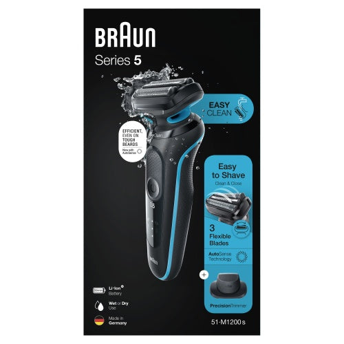 Braun Series 5 51-M1200s Shaver, Black/Mint