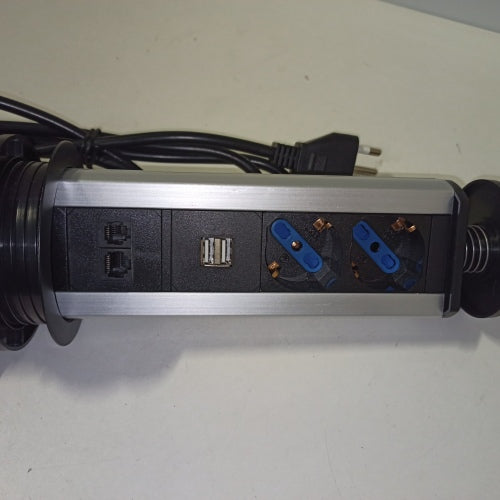Ecost customer return LINK LKMPT02 retractable tabletop power strip with 2 Italian standard 16A sock