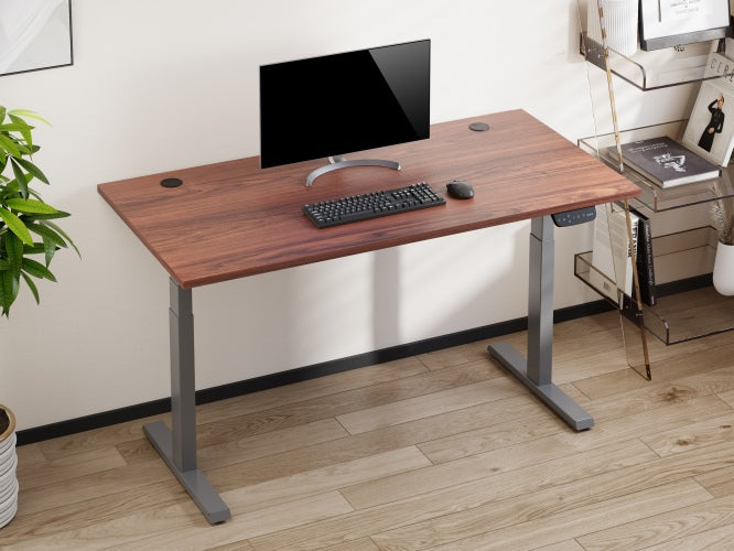 Adjustable Height Table Up Up Thor Gray, Table top L Dark Walnut