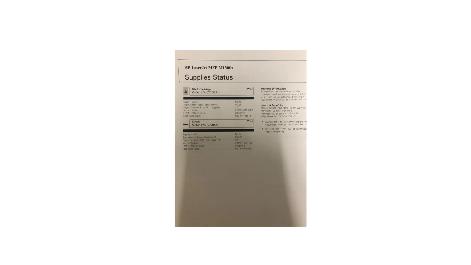 HP Laserjet Mfp M130fn G3Q59A - Just 17 copies