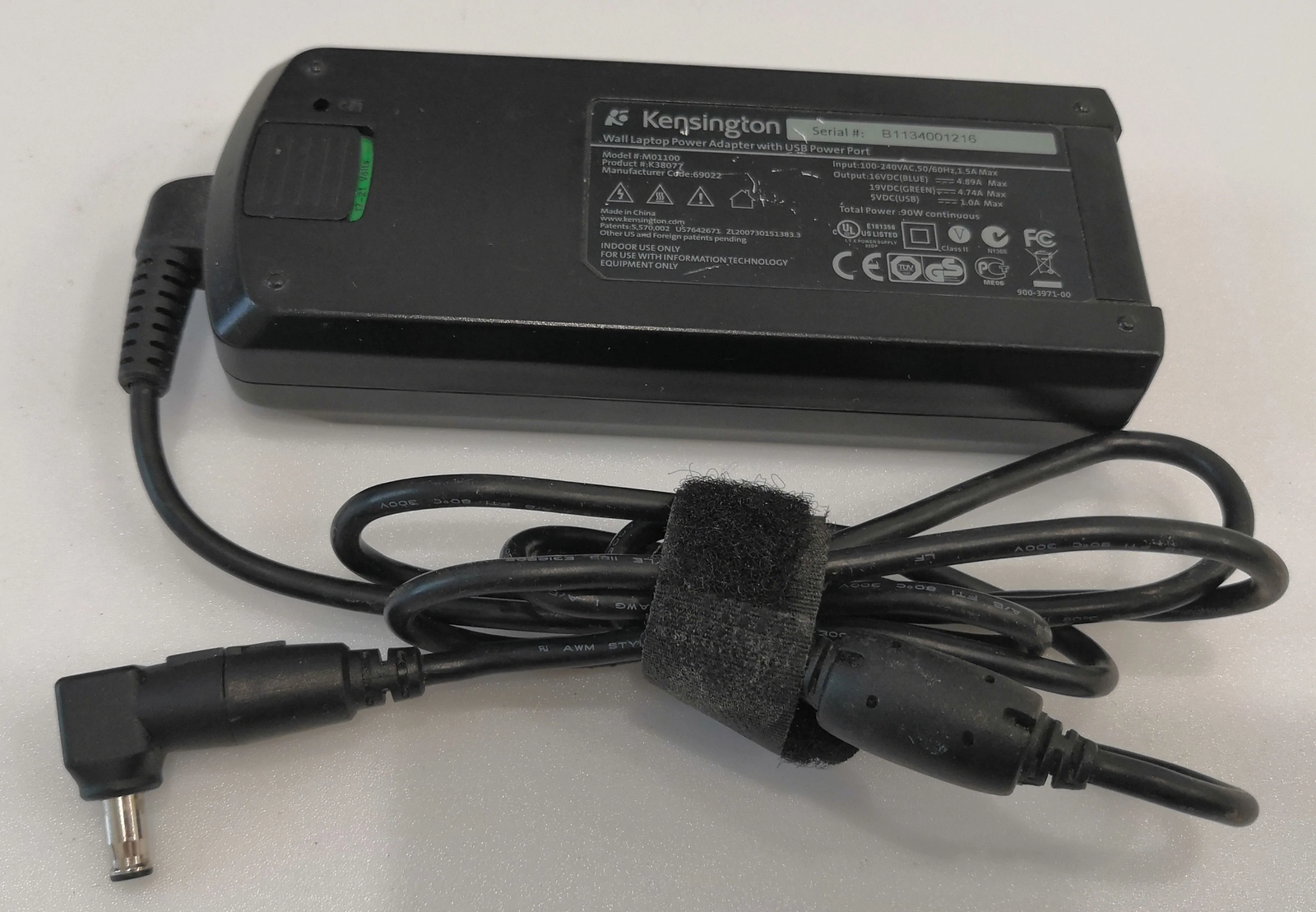 KENSINGTON M01100 16V-4.89A 19V-4.74A 5V-1.0A Power Adapter