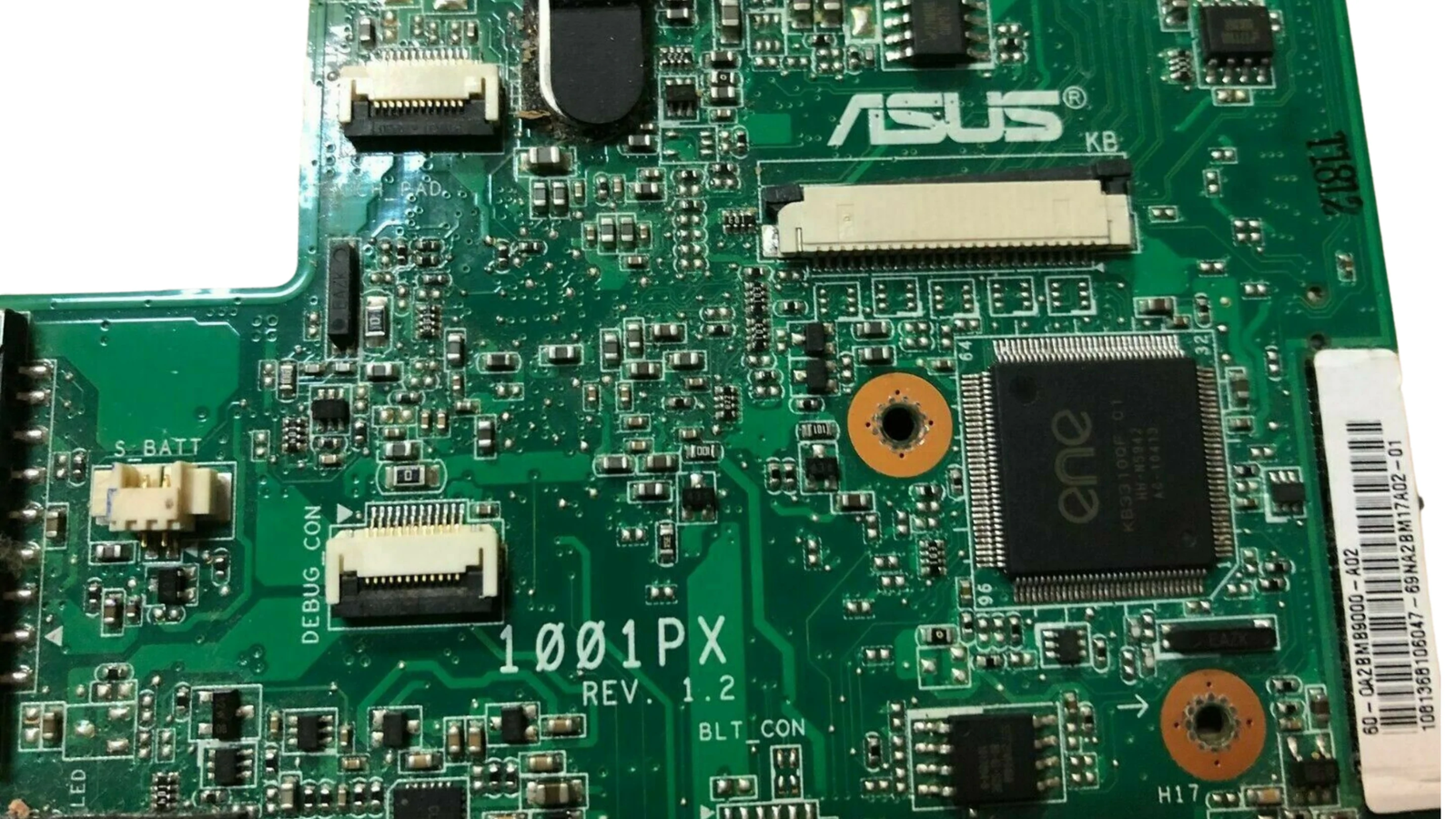 1001PX Asus mainboard from Asus Eee PC series  (defect - for spare parts)