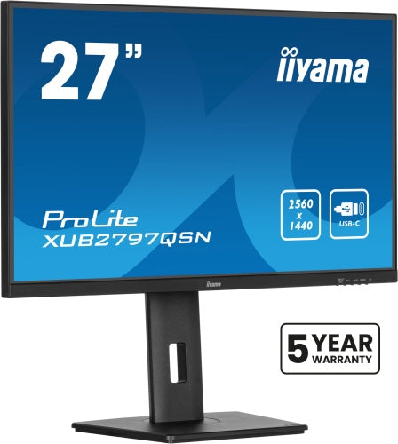 iiyama ProLite XUB2797QSN-B2 Monitor 27'' IPS, UHD 2560x1440, 1 ms, 300 cd/m2, 100 Hz, Black