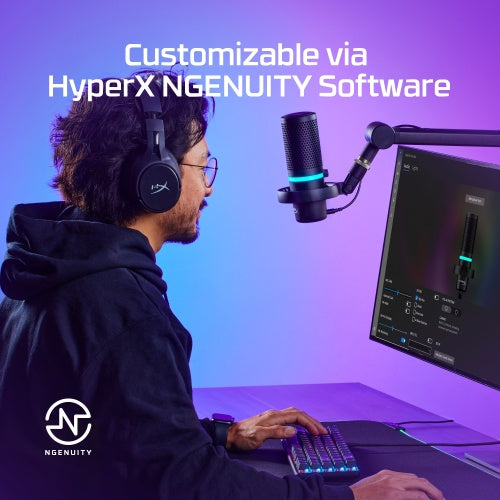 HyperX DuoCast Microphone USB-C, 3.5mm jack, RGB Lighting, Black