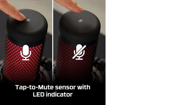 HyperX QuadCast Microphone USB Mini-B, 3.5mm jack, Red Lighting, Black