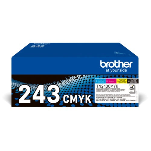 Brother TN-243CMYK (TN243CMYK) Toner Cartridge, Black, Cyan, Magenta, Yellow