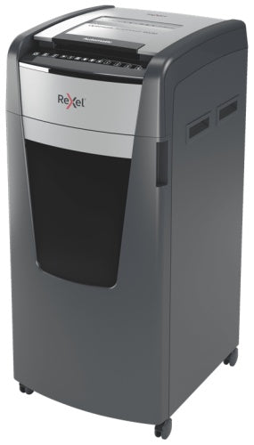 Rexel AutoFeed+ 600M Paper Shredder Micro cut shredding 2x15mm P-5 110L, 55 dB, Grey/Black