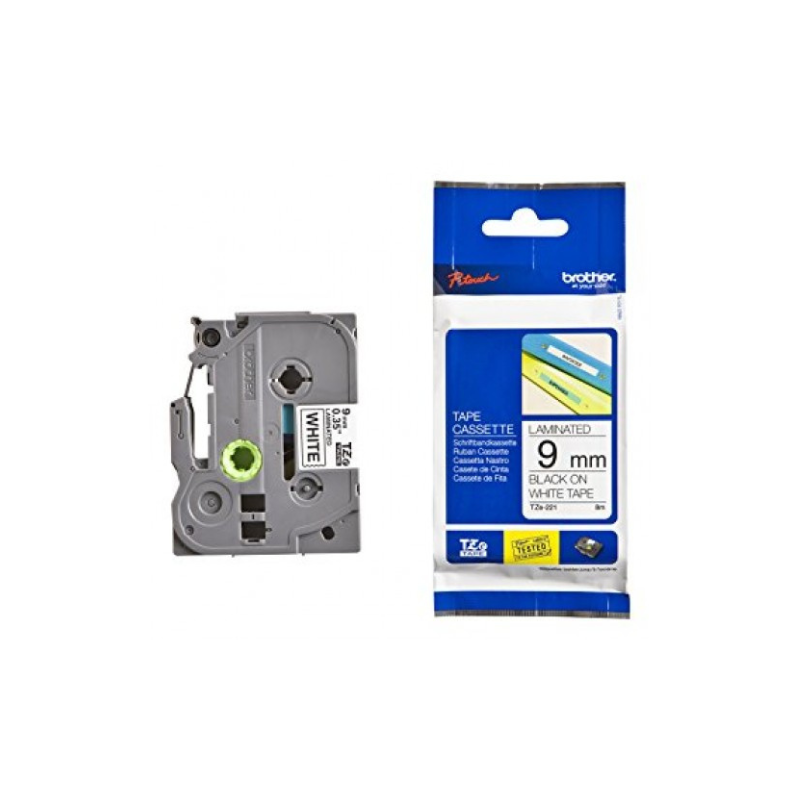 Brother TZe-221 Laminated Label Tape – 9mm - open box