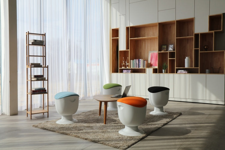 Up Up Seul ergonomic balance stool White, D47 Blue fabric