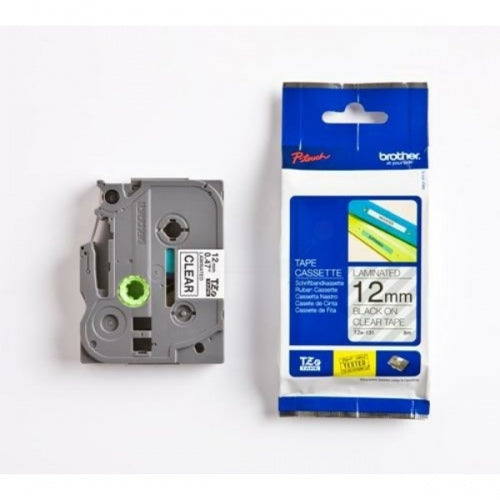 Brother TZE-131 (TZE131) Laminated Labelling Tape Cassette, Black on Clear 12mm, 8m
