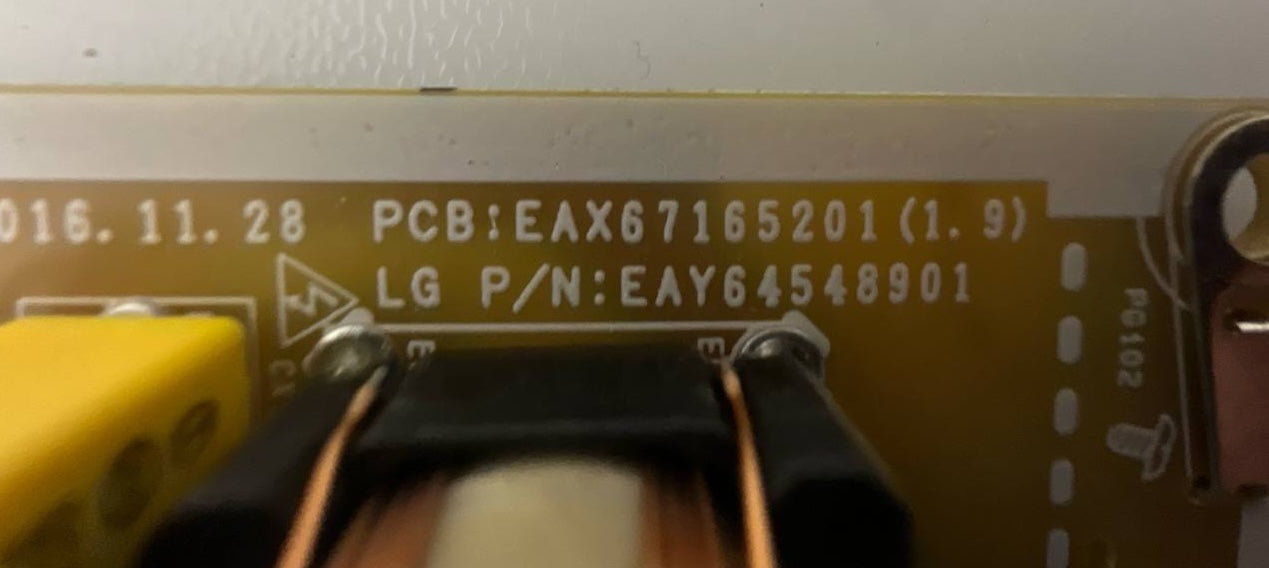 POWER SUPPLY EAX67165201 for LG 32LJ610V (DEFECT - FOR SPARE PARTS ONLY)
