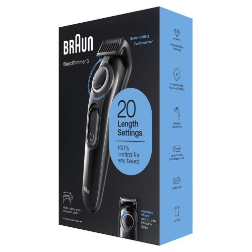 Braun BeardTrimmer3 BT3300 Beard Trimmer, Black