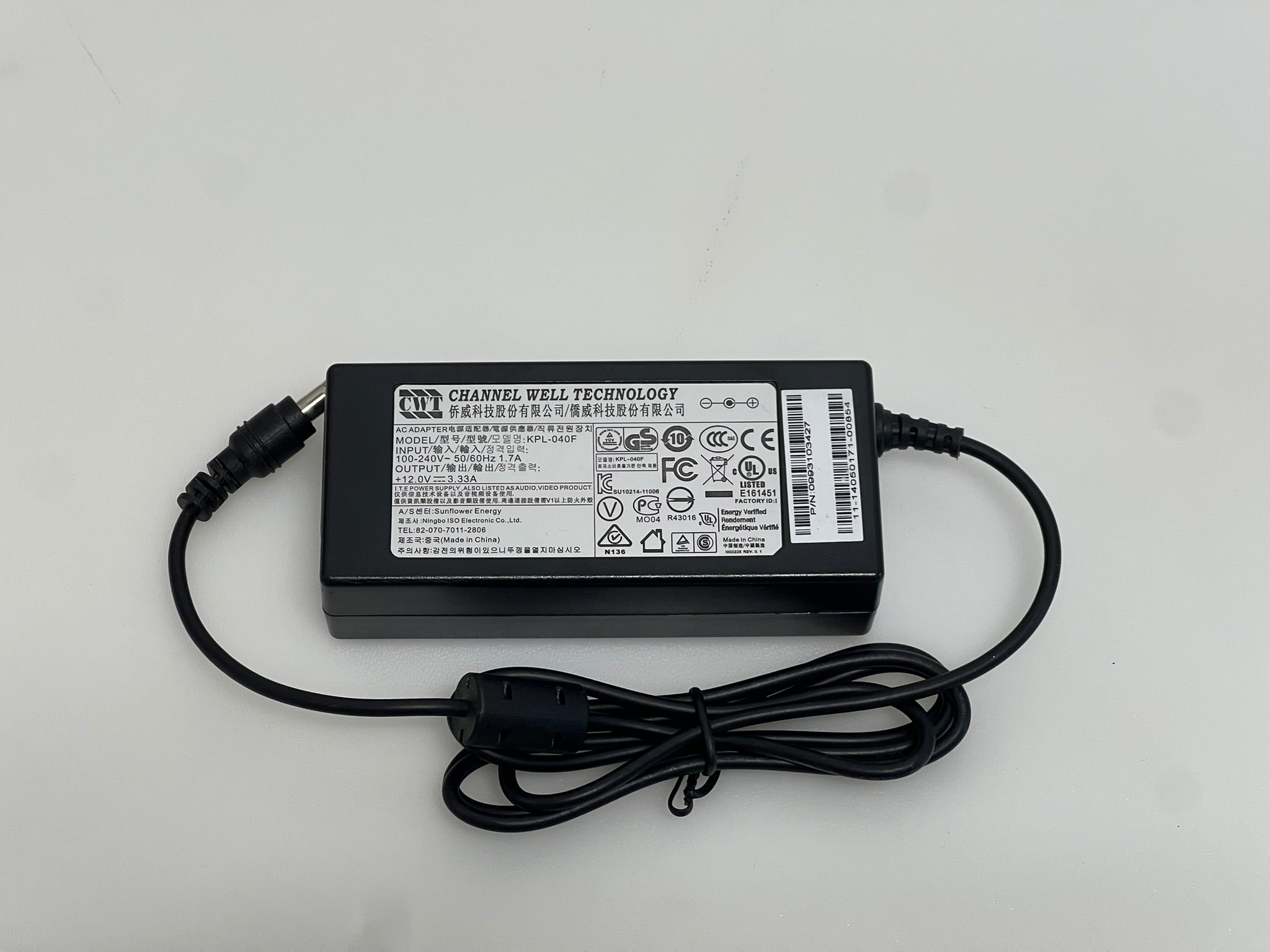 CWT Adapter Charger 12V 3.33A KPL-040F