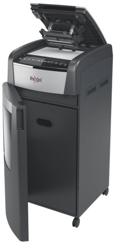 Rexel AutoFeed+ 600M Paper Shredder Micro cut shredding 2x15mm P-5 110L, 55 dB, Grey/Black