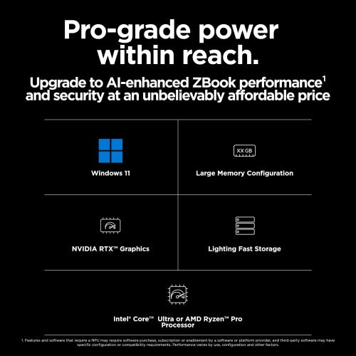 HP ZBook Power G11 Laptop 16'' WQXGA Ultra 7 155H 32GB 1TB SSD RTX 2000 Ada 8GB W11P