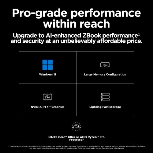 HP ZBook Power G11 Laptop 16'' WQXGA Ultra 7 155H 32GB 1TB SSD RTX 2000 Ada 8GB W11P