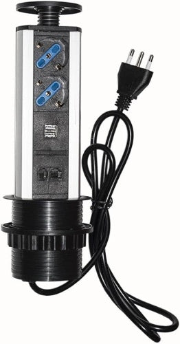 Ecost customer return LINK LKMPT02 retractable tabletop power strip with 2 Italian standard 16A sock