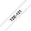 Brother TZE-121 (TZE121) Laminated Labelling Tape Cassette, Black on Clear 9mm, 8m