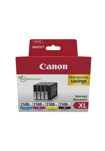 Canon PGI-2500XL (9254B010) Ink Cartridge Multipack, C/M/Y/BK