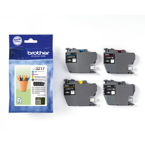 Brother LC3217 (LC3217VALDR) Ink Cartridge Multipack, Black, Cyan, Magenta, Yellow
