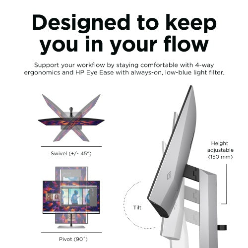 HP Z24Q G3 Monitor 23.8'' IPS QHD 2560x1440, 5 ms, 400 cd/m2, 90 Hz, Silver