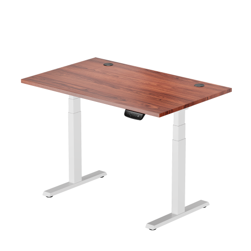 Adjustable Height Table Up Up Thor White, Table top M Dark Walnut
