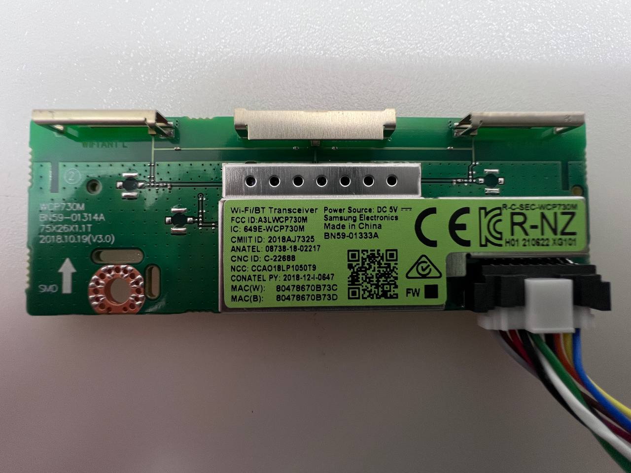 Wi-Fi/BT Transceiver BN59-01333A for Samsung QE50L803AAU TV