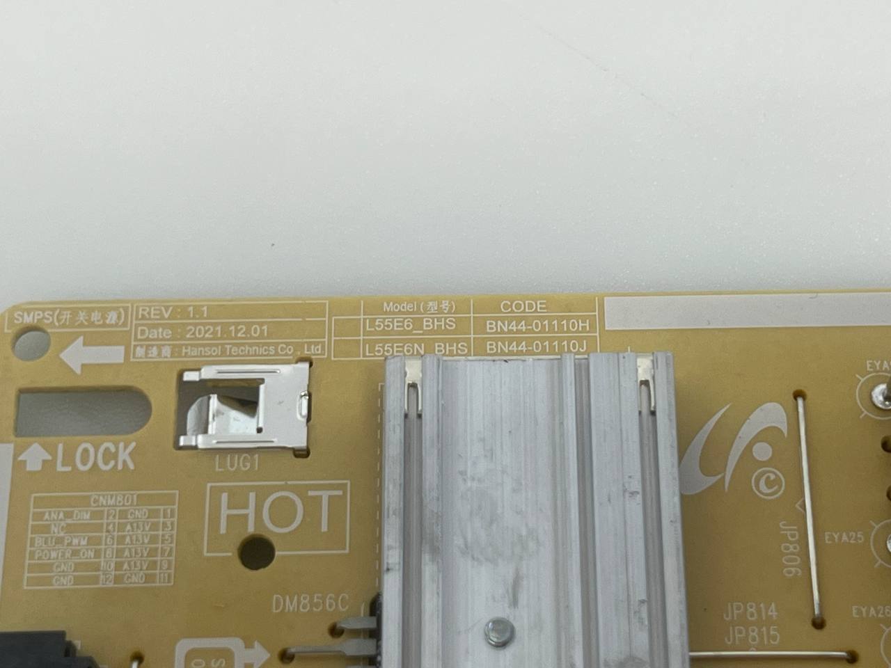 Samsung TU55CU8005K Power Supply Board | BN44-01110H / L55E6-BHS