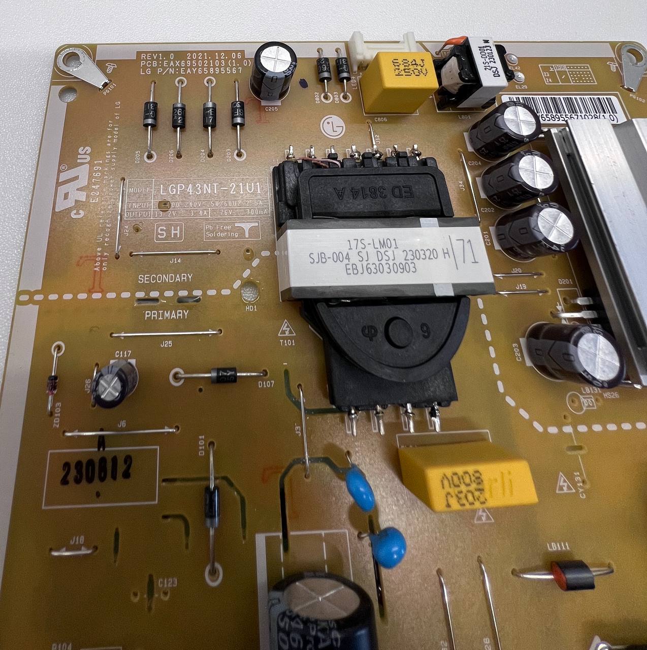 LG 43UR81003LJ TV Power Supply Board EAX69502103 / EAY65895567