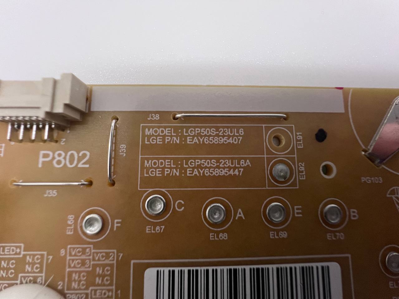 LG 50UT91006LA TV Power Supply LGP50S-23UL6A EAY65895447