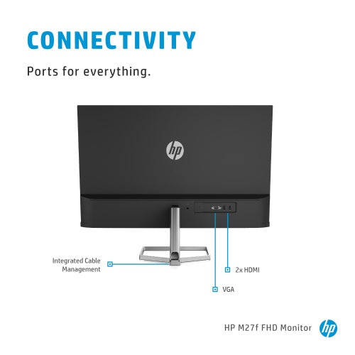 HP M27f Monitor 27'' (68.6cm) IPS, FHD 1920x1080, 5ms, 300 cd/m2, 75Hz, Black/Silver