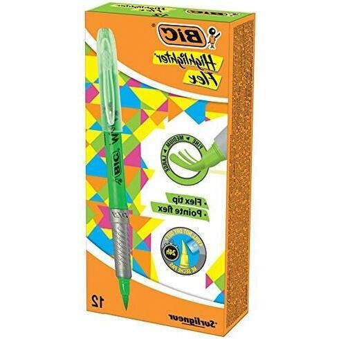 BIC Highlighter FLEX Green, Box 12 pcs. 494619